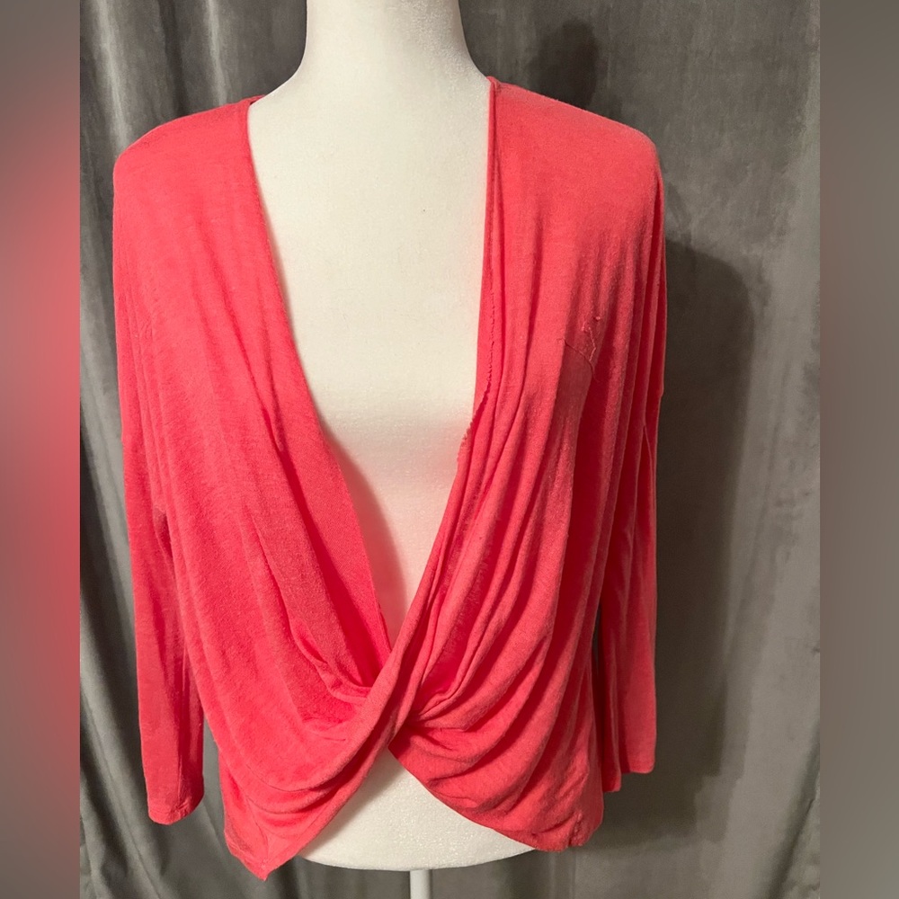 Jorge Pink Wrap Shirt Soft Size S Cover Up Perfect Layering for Summer and Fall